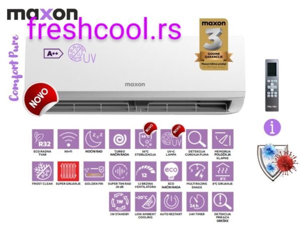 Specijalna Ponuda Maxon Inverter Comfort Pure Wifi Mxi 12hc011i R32 Freshcool 2796